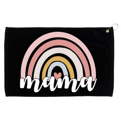 Retro Mama Pink Rainbow Cute Mothers Day Grommeted Golf Towel