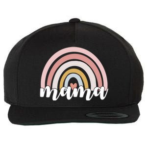 Retro Mama Pink Rainbow Cute Mothers Day Wool Snapback Cap