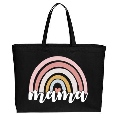 Retro Mama Pink Rainbow Cute Mothers Day Cotton Canvas Jumbo Tote