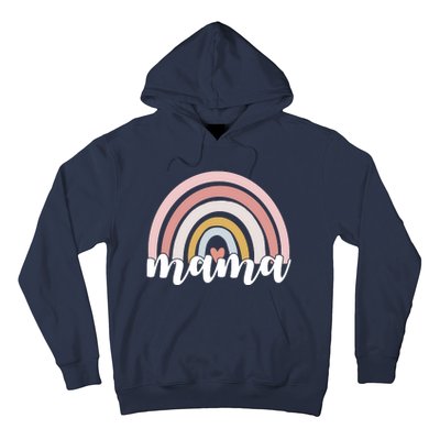 Retro Mama Pink Rainbow Cute Mothers Day Hoodie