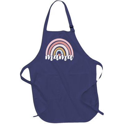 Retro Mama Pink Rainbow Cute Mothers Day Full-Length Apron With Pockets