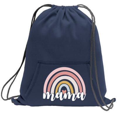 Retro Mama Pink Rainbow Cute Mothers Day Sweatshirt Cinch Pack Bag