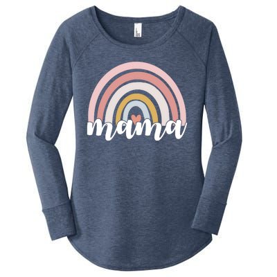 Retro Mama Pink Rainbow Cute Mothers Day Women's Perfect Tri Tunic Long Sleeve Shirt