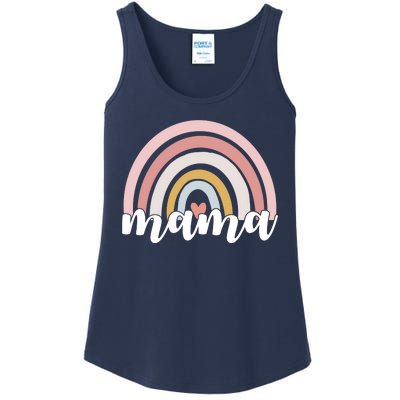 Retro Mama Pink Rainbow Cute Mothers Day Ladies Essential Tank