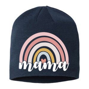 Retro Mama Pink Rainbow Cute Mothers Day Sustainable Beanie