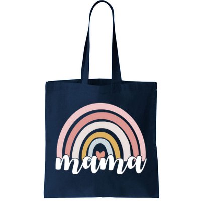 Retro Mama Pink Rainbow Cute Mothers Day Tote Bag