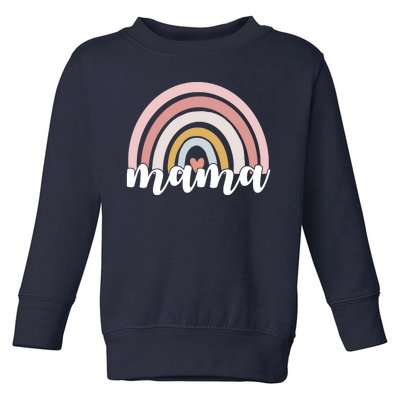 Retro Mama Pink Rainbow Cute Mothers Day Toddler Sweatshirt