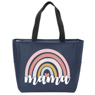 Retro Mama Pink Rainbow Cute Mothers Day Zip Tote Bag