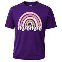 Retro Mama Pink Rainbow Cute Mothers Day Cooling Performance Crew T-Shirt
