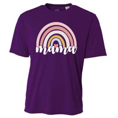 Retro Mama Pink Rainbow Cute Mothers Day Cooling Performance Crew T-Shirt