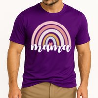 Retro Mama Pink Rainbow Cute Mothers Day Cooling Performance Crew T-Shirt