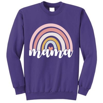 Retro Mama Pink Rainbow Cute Mothers Day Sweatshirt