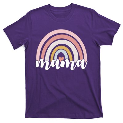 Retro Mama Pink Rainbow Cute Mothers Day T-Shirt