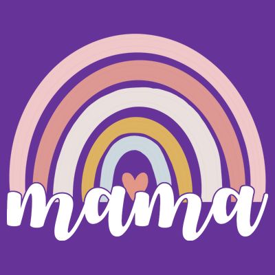 Retro Mama Pink Rainbow Cute Mothers Day T-Shirt