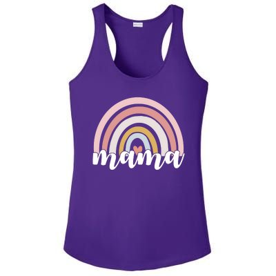 Retro Mama Pink Rainbow Cute Mothers Day Ladies PosiCharge Competitor Racerback Tank