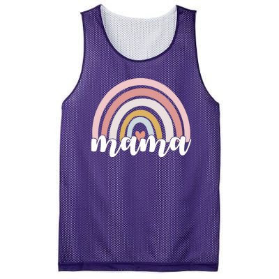 Retro Mama Pink Rainbow Cute Mothers Day Mesh Reversible Basketball Jersey Tank