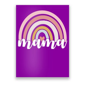 Retro Mama Pink Rainbow Cute Mothers Day Poster