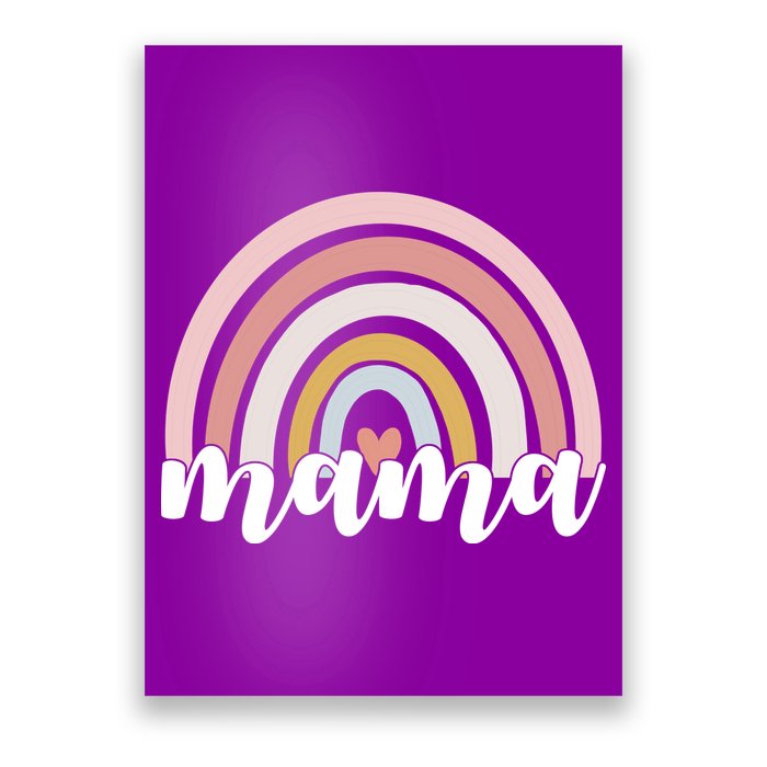 Retro Mama Pink Rainbow Cute Mothers Day Poster