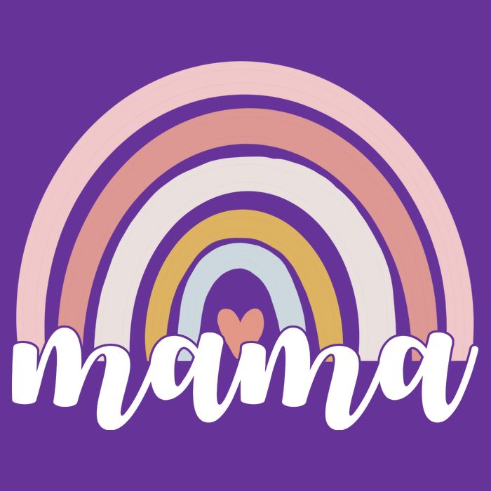 Retro Mama Pink Rainbow Cute Mothers Day Poster
