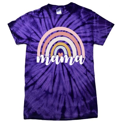 Retro Mama Pink Rainbow Cute Mothers Day Tie-Dye T-Shirt