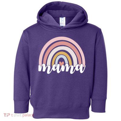 Retro Mama Pink Rainbow Cute Mothers Day Toddler Hoodie