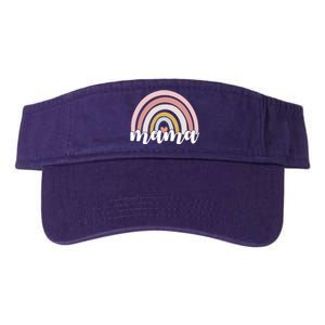 Retro Mama Pink Rainbow Cute Mothers Day Valucap Bio-Washed Visor