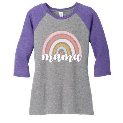 Retro Mama Pink Rainbow Cute Mothers Day Women's Tri-Blend 3/4-Sleeve Raglan Shirt