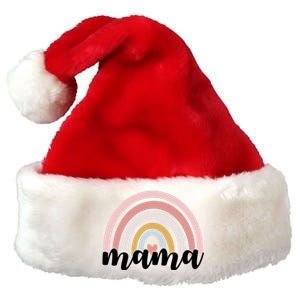 Retro Mama Pink Rainbow Cute Mothers Day Premium Christmas Santa Hat