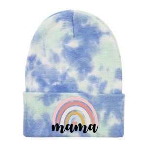 Retro Mama Pink Rainbow Cute Mothers Day Tie Dye 12in Knit Beanie