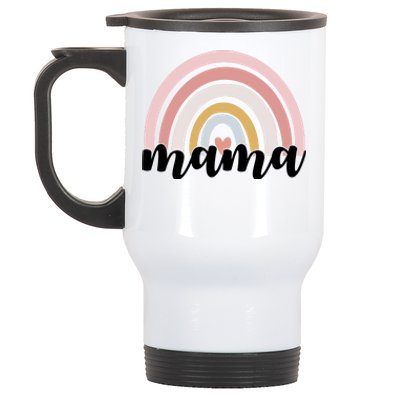 Retro Mama Pink Rainbow Cute Mothers Day Stainless Steel Travel Mug