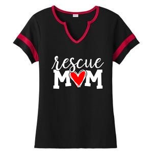 Rescue Mom Proud Dog Rescue Cat Rescue Mama Cool Gift Ladies Halftime Notch Neck Tee