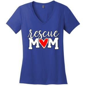 Rescue Mom Proud Dog Rescue Cat Rescue Mama Cool Gift Women's V-Neck T-Shirt