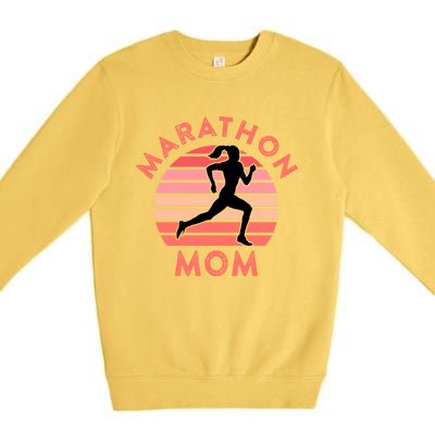 Running Mom Quote Marathon Mom Racing Racer Meme Gift Premium Crewneck Sweatshirt