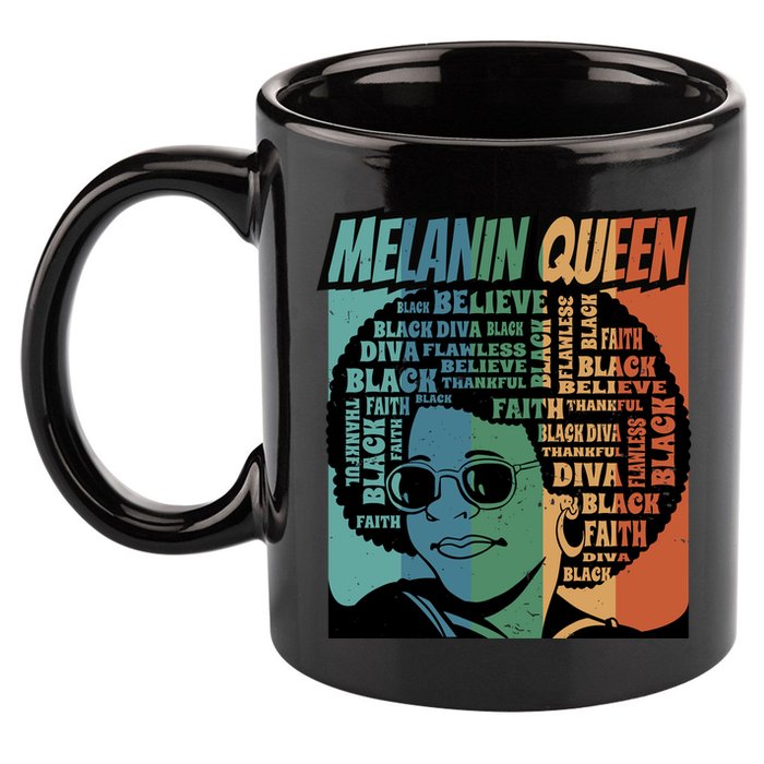 Retro Melanin Queen Quote 11oz C Handle Ceramic Mug