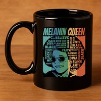 Retro Melanin Queen Quote 11oz C Handle Ceramic Mug