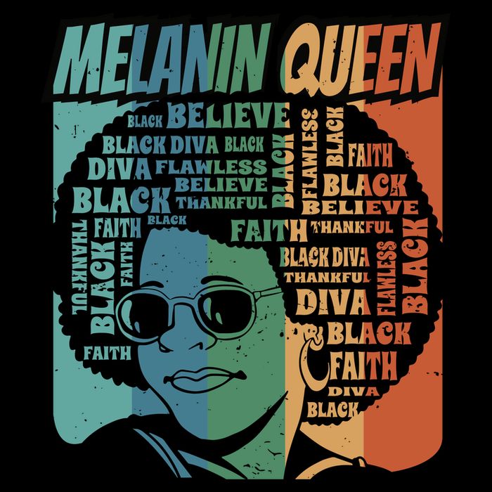 Retro Melanin Queen Quote Drawstring Bag