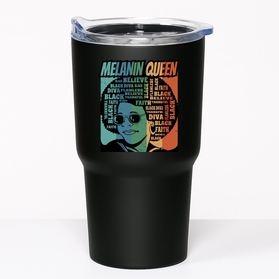 Retro Melanin Queen Quote Tumbler