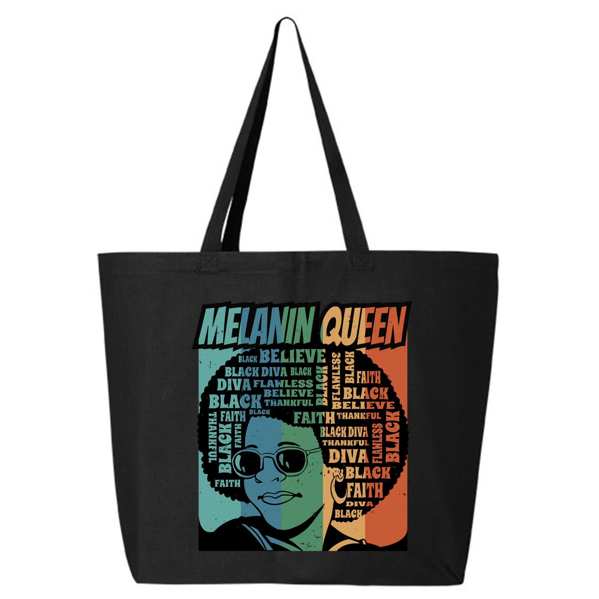 Retro Melanin Queen Quote 25L Jumbo Tote