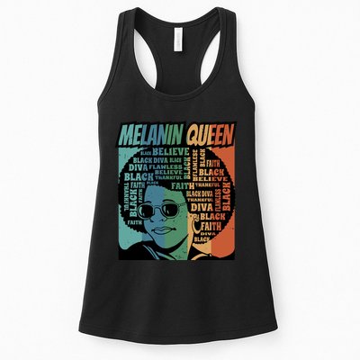Retro Melanin Queen Quote Womens Tank Top
