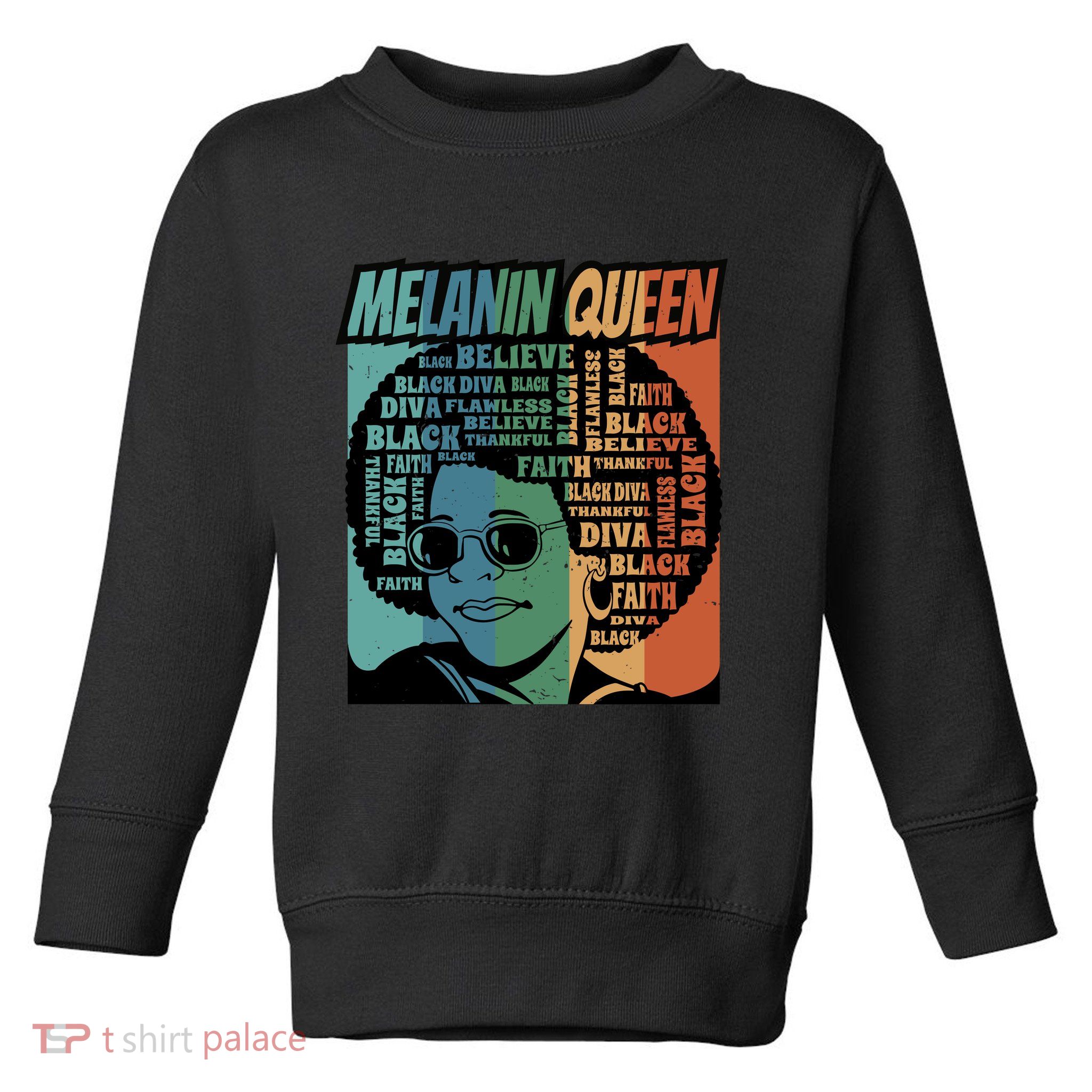 Retro Melanin Queen Quote Toddler Sweatshirt