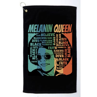Retro Melanin Queen Quote Golf Towel