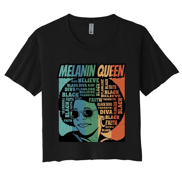 Retro Melanin Queen Quote Crop Top
