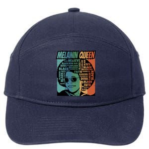 Retro Melanin Queen Quote 7-Panel Snapback Hat