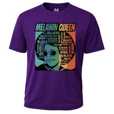 Retro Melanin Queen Quote Performance Shirt