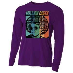 Retro Melanin Queen Quote Cooling Performance Long Sleeve Crew