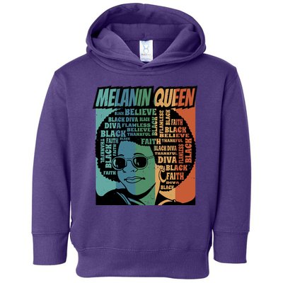 Retro Melanin Queen Quote Toddler Hoodie