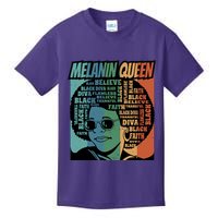 Retro Melanin Queen Quote Kids T-Shirt