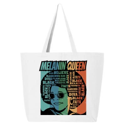 Retro Melanin Queen Quote 25L Jumbo Tote