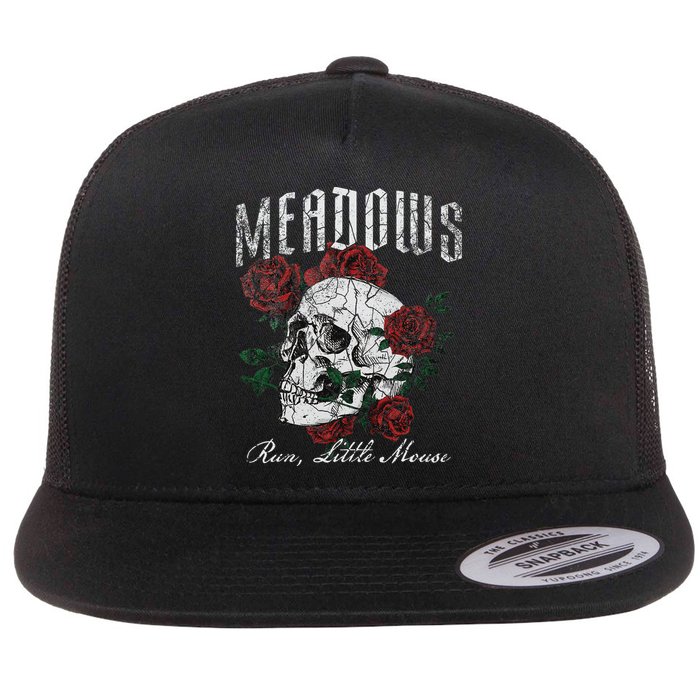 Retro Meadows Run Little Mouse Funny Skeleton Rose Bookish Flat Bill Trucker Hat