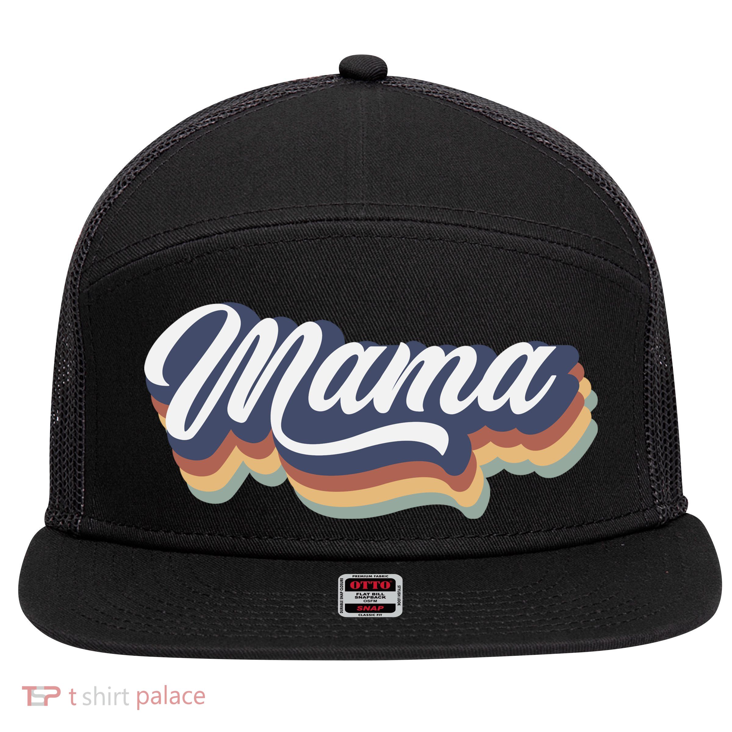 Retro Mama 7 Panel Mesh Trucker Snapback Hat